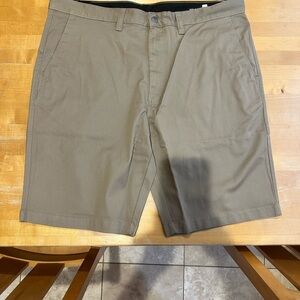 Volcom Tan Flat Front Shorts Casual Style